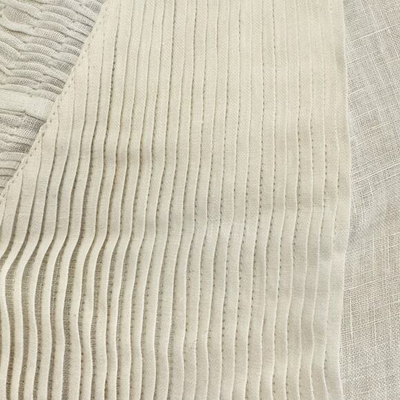 Diane Von Furstenberg Layla Button Up Linen Ruffle-Trim Top 6 - Picture 5 of 15